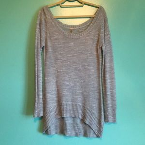 light-blue tunic sweater